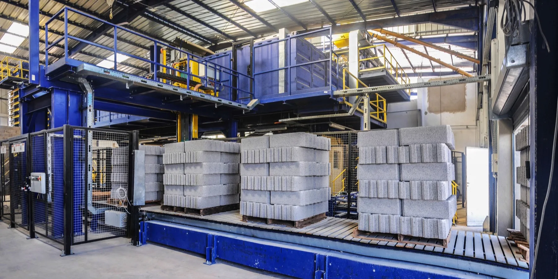 Concrete blocks stacked on a pallet