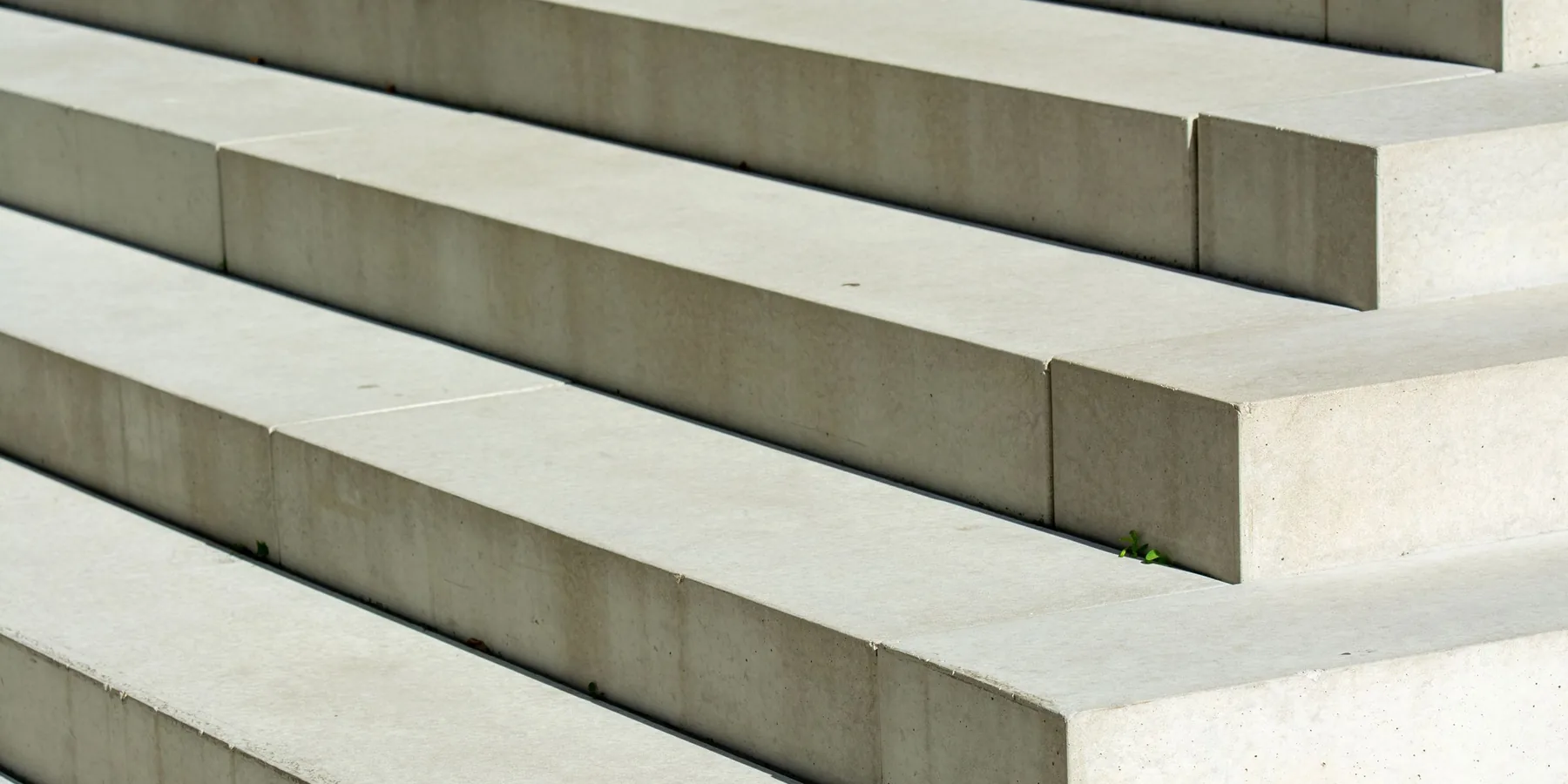 A flight of poured concrete steps