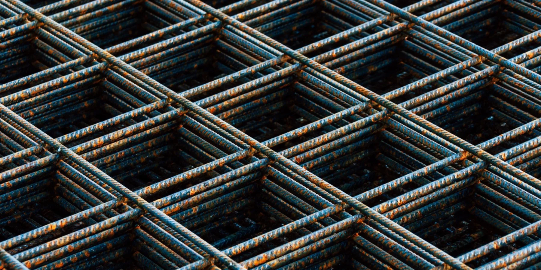 Bundles of reinforcing bar on a site