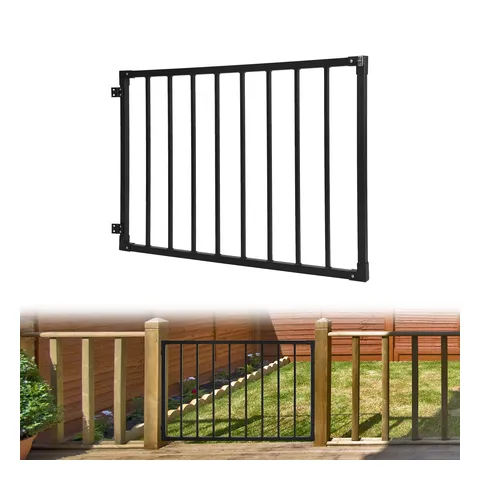 Adjustable steel deck gate