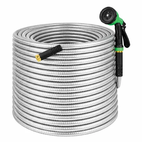 Stainless steel garden hose, 100 ft