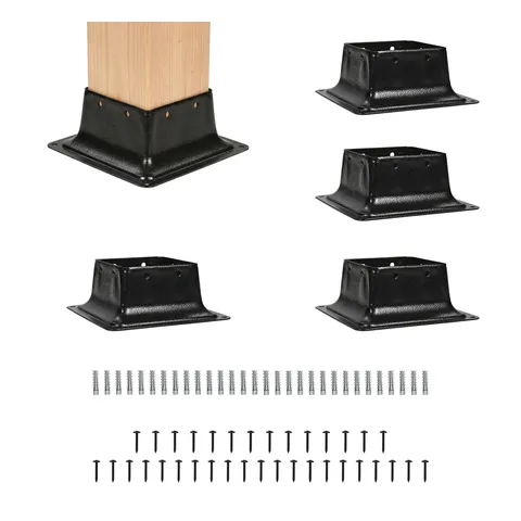 Stainless post base, 4-pack
