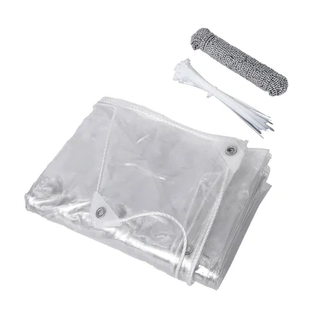 Clear PVC tarp, 8 × 10 ft